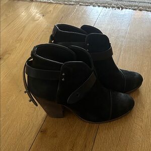 rag & bone Black Leather Ankle Booties